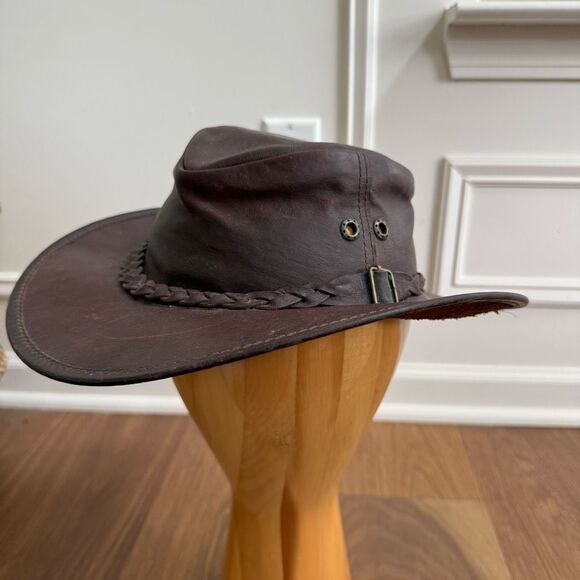 Kangaroo Overlander Cracker Jack Hat Brown Leather M